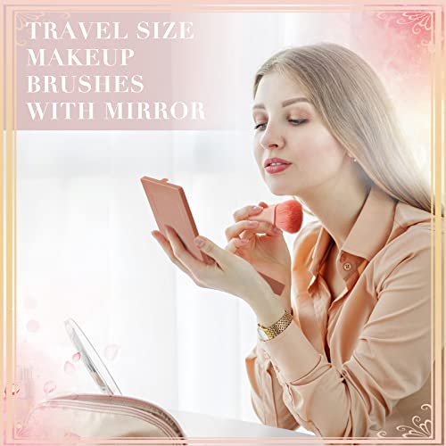 6 conjuntos mini pincéis de maquiagem de viagem fáceis com espelho com espelho pequeno kit de escovas de cosméticos completos para