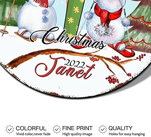 Christmas Wreath Signs First Christmas Christmas Custom Round Metal Tin Sign