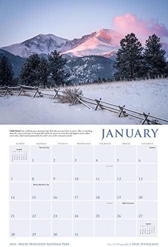 2024 Rocky Mountain National Park Calendário cênico de Erik Stensland