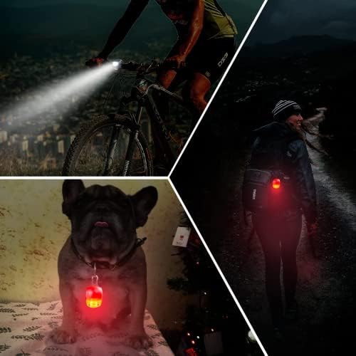 S Solineza 6 peças Luzes de bicicleta LED define luz brilhante, luzes de bicicleta dianteira e traseira à prova d'água
