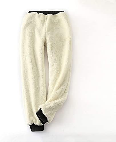 Calça de moletom de inverno feminino de jato atlético de lã de lã de lã de lã de lã de lã de rena de Natal sherpa pijamas