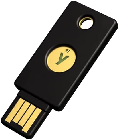 Chave de segurança NFC por Yubico - Black - Fido U2F e Fido 2 - Chave de segurança de hardware de autenticação de dois