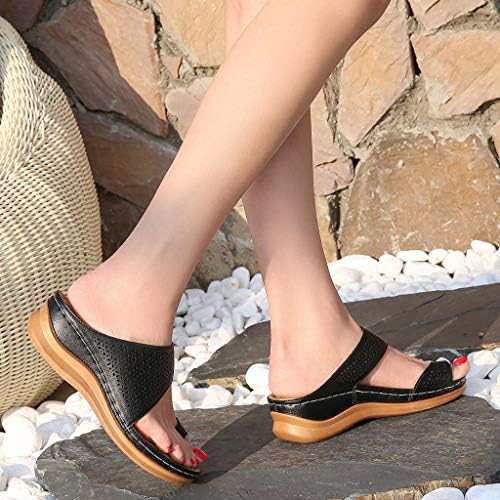 Flop piscardas chinelas de dedo do pé casual praia feminina aberta as cunhas boêmias sapato de sapato de conforto romano em sandálias