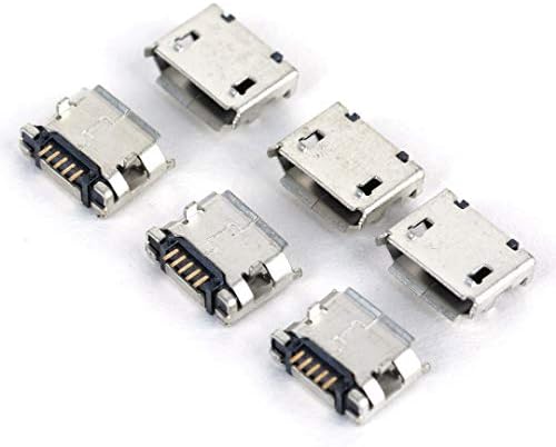 Koleso 20pcs 5 pinos SMT SOCKETE CONECTOR MICRO USB Tipo B fêmea SMD DIP DIP CONECTOR DE PRATA