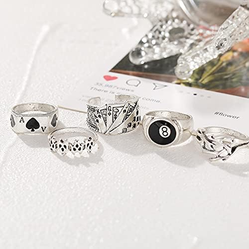 Zmanyijew Silver Men Ladies Rings, anéis ajustáveis, anéis cruzados, anéis de torção, anéis de bilhar, anéis solitados, anéis góticos