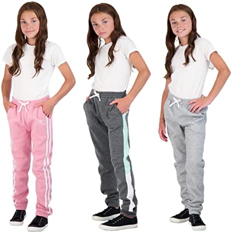 Hind 3-Pack: Girls Sortlants Sweats Multiplack Fleece Pants para atletismo para meninas