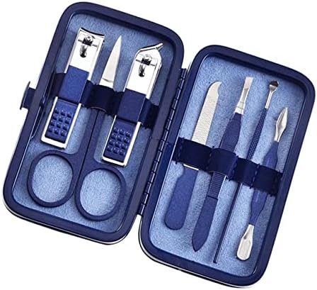 Skm unhas Clipper Conjunto de tesoura de unhas azuis domésticos Kits de pedicure de toque de toque de unhas profissionais kit