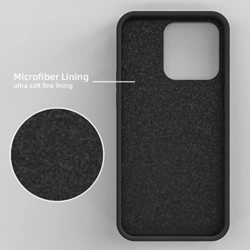 Soh iPhone 14 Pro Max Case Full Corpo Líquido Líquido Caspa de Silicone Protetor com forro de microfibra macia anti-arranhão