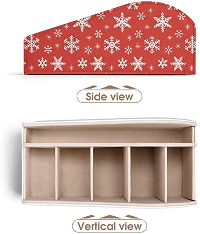 Snowflake Christmas Control Remote titular PU CAIXA Organizador com 6 Compartamentos Caixa de armazenamento para quarto da sala de
