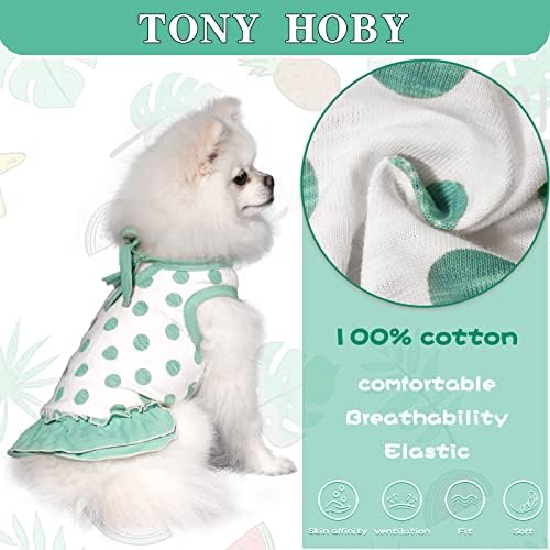 Vestido de cachorro Tony Hoby, vestido de cachorro de verão, vestido de festa de cachorro macio com bolinhas, saia de