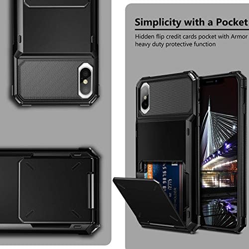 Caixa Vofolen para iPhone XS Max Case Id Id Slot Slot Crédito Titular do cartão de crédito Resista a arranhão Dual camada