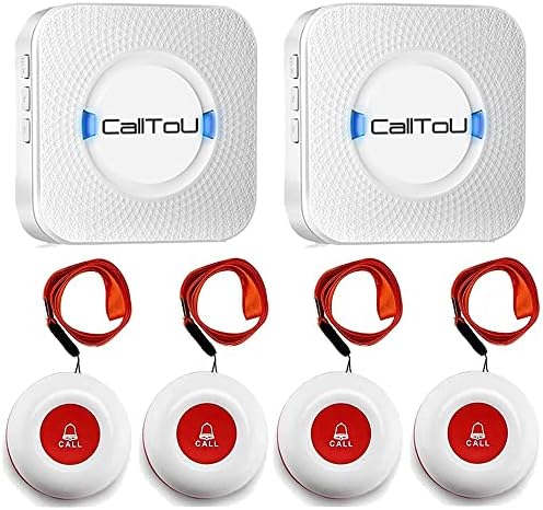 Pagador sem fio CallTou Pagador Smart Call System 4 Buttons/Transmissores SOs 2 Receptores Calling Alert Sistema de Ajuda