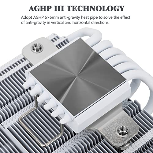 Thermalright AXP120-X67 Argb Branco Argb ProfileS CPU Cooler com fã PWM de 120 mm TL-C12015W-S, 6 tubos de calor, altura