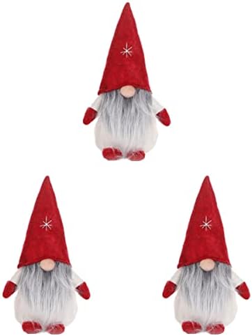 Nolitoy elfo para chapéu de chapéu sem rosto lareira de chá gnomos estatuetas vermelhas de luxuosas de natal pendurar decorações de