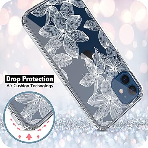 Caso Ranz iPhone 12, iPhone 12 Pro Case, Série de choque anti -arranhões Clear Acrylic + TPU Bumper Protective Case para iPhone