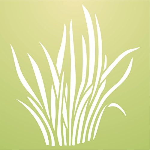 Estêncil de grama, 10 x 11,5 polegadas - folhas estênceis de grama do jardim de planta para o modelo de pintura