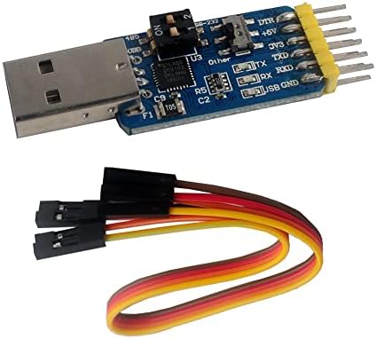 RCMALL CP2102 Módulo de conversor serial USB a TTL 6 em 1 USB a TTL 232 485, TTL para 232 485.232 a 485 Adaptador + 4pin fêmea para