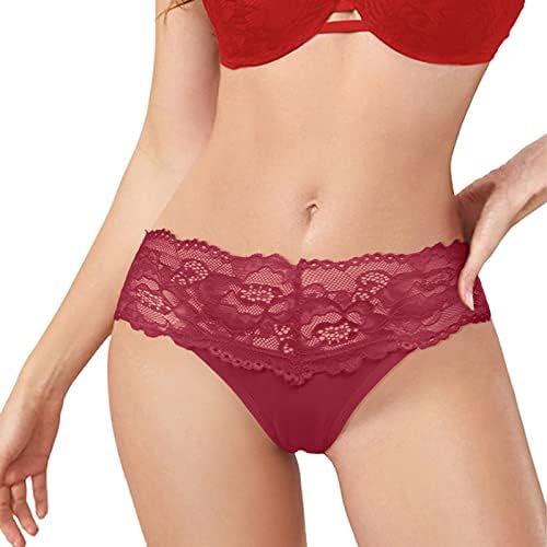 Tangas sexy de cordas G para mulheres de baixa subida de renda bordada bordados