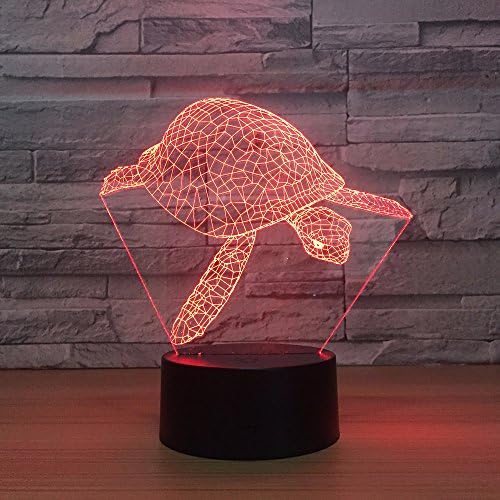 Molly Hieson 3D Tartaruga noite mesa leve lâmpada de animais decoração mesa de mesa lâmpadas de ilusão óptica 7 luminárias