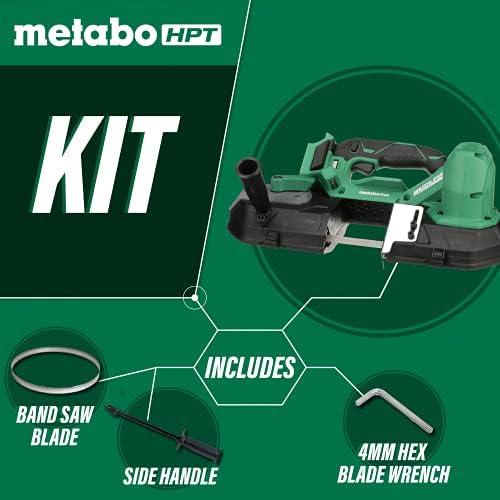 Metabo HPT sem serra de faixa com bateria e kit de combinação de carregador