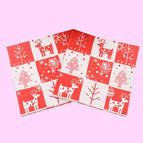 Upkoch 20pcs Wood Deer Favorias de papel Padrão de papel imprimido para casa para jantar suprimentos de natal de papel alca