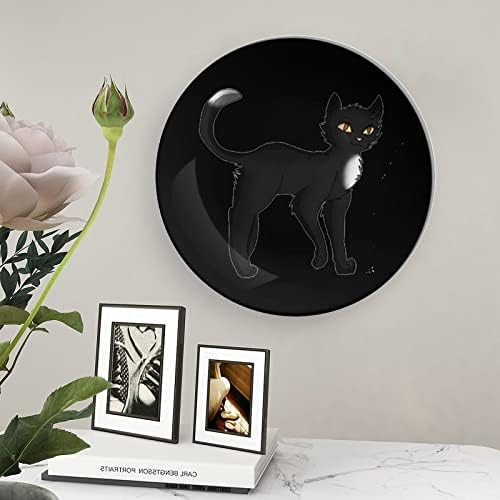 Placa decorativa de placa decorativa de prato de gato preto Placa de china de osso com exibição para decoração de casamento de festa