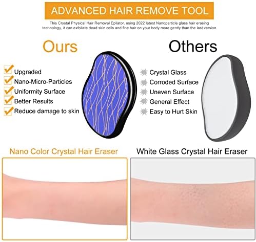 A borracha de cabelo de cristal hslgove para mulheres, removedor de cabelo de cristal com nano-micropartículas, removedor