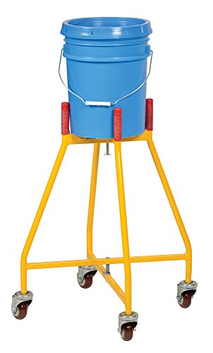 Vestil pdol-26 ergonômico elevado e balde de balde, 100 lb. Capacidade, amarelo