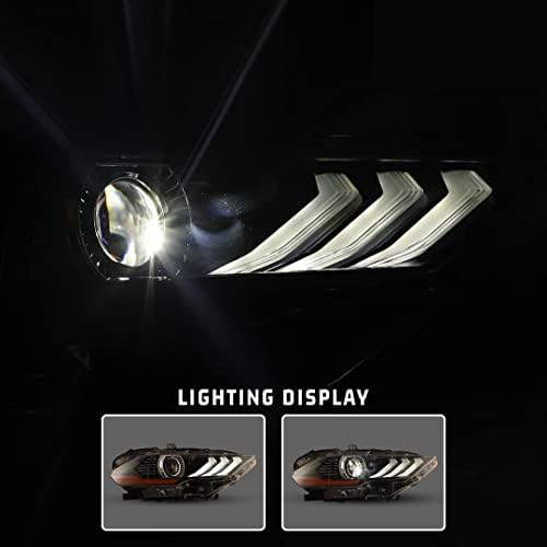 Faróis de LED completo WinJet Fit para 2018 2019 2020 2021 Ford Mustang Coupe & Convertible Projector Headlamp Substitui