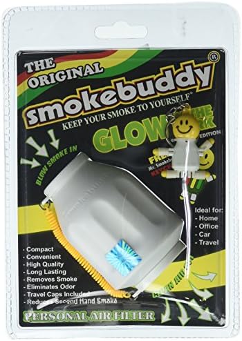 Buddy de fumaça de fumaça brilha no branco escuro - purificação pessoal e difusor de odor