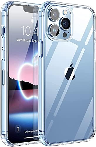 Caso cristalino para o iPhone 13 Pro Max Case + 2 Protetor de tela de vidro temperado de embalagem, [anti -amareling]