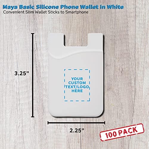 Promoções de desconto 100 Maya Basic Silicone Phone Cartets - Texto personalizável, logotipo - adesivo forte, tamanho