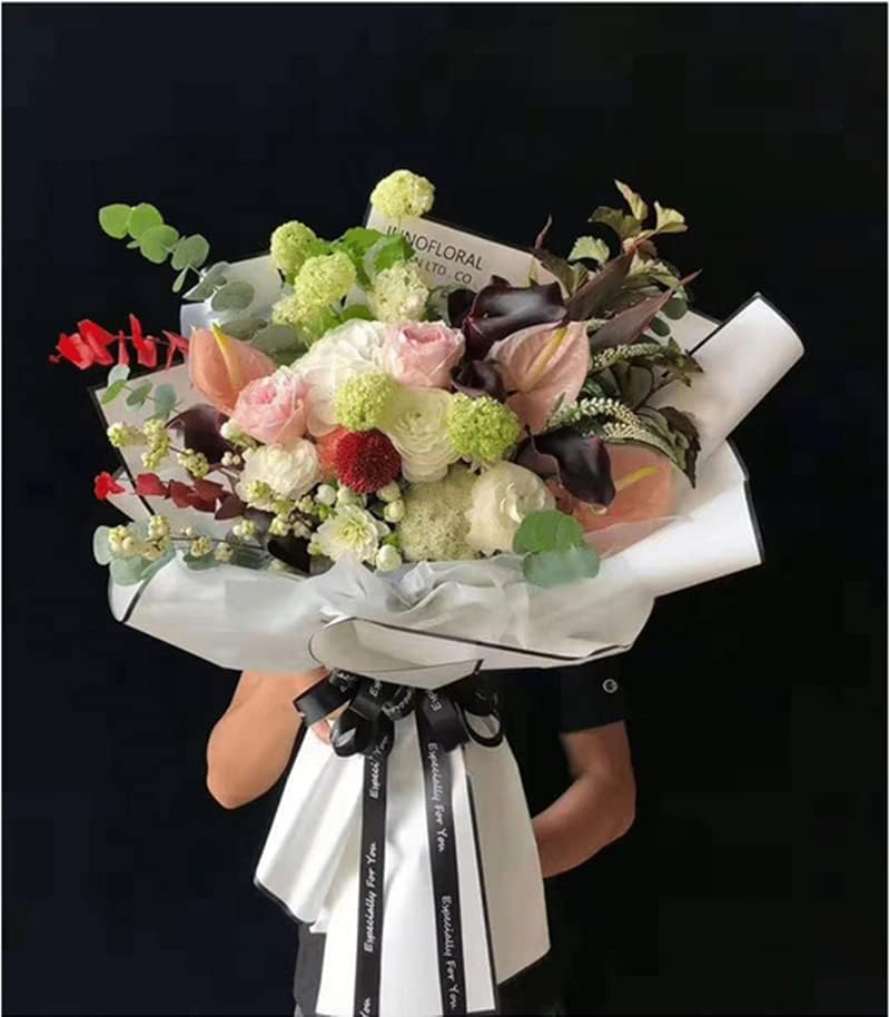 20 folhas de papel de embrulho floral, suprimentos de buquê de florista, artesanato de bricolage, embrulho de presente ou pacote