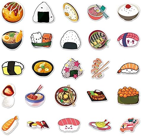 Adesivos de sushi de sushi de 50pcs