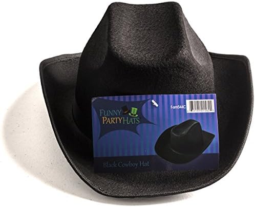 Chapéus de festa engraçados chapéu de cowboy preto - chapéus de cowboy - chapéu ocidental - chapéu de cowboy adulto unissex - acessórios