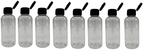 Fazendas naturais 4 oz Boston Boston BPA Garrafas livres - 8 Pacote de contêineres reabastecíveis vazios - óleos essenciais - aromaterapia