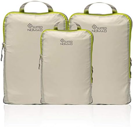 Conjunto de cubos de embalagem de compressão adequados, sacolas organizadoras de viagem ultraleve