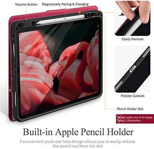 Kingblanc Novo iPad Pro 12,9 polegadas CASO 6/5º/4º/3ª GERAÇÃO 2022/2021/2020/2018 com porta -lápis, sono automático/despertar,