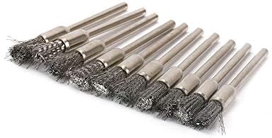 Wenfo 100pcs 1/4 ”de escovas de arame de aço inoxidável Conjunto de acessórios de kits, ferramenta de rotação de limpeza de