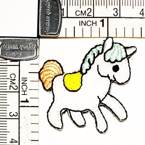 Kleenplus Mini Cute Horse Horse Patch Branco Baby Unicorn Cartoon Adesivos Crafts Artes Reparo de costura Ferro bordado em costura em manchas de crachá para tampas de mochila de jeans de jeans diy