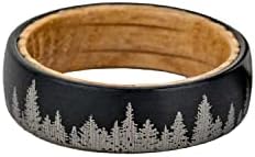 Morf Jewelry Whisky Barrel Wedding Ring - Tungsten Weaking Band cenário - anel de tungstênio para homens com caixa simples - anel