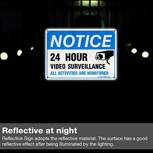 Sinal de vigilância por vídeo, todas as atividades são monitoradas - 2/4 de pacote - 7 x 10 polegadas sem ferrugem .040