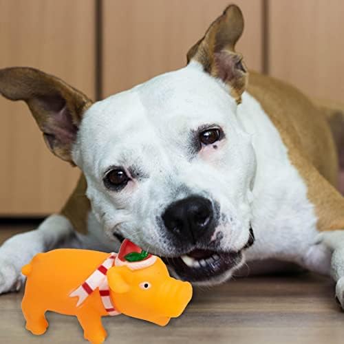 Ainichi Squeaky Pig Dog Toys, brinquedos interativos de cães de borracha robustos | Christmas Self Play Dog Squeeze Toy Gruning Pig