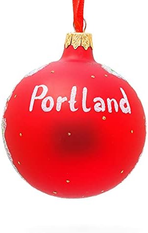 Garden de teste de rosas internacionais em Portland, Oregon Glass Ball Christmas Ornament de 3,25 polegadas
