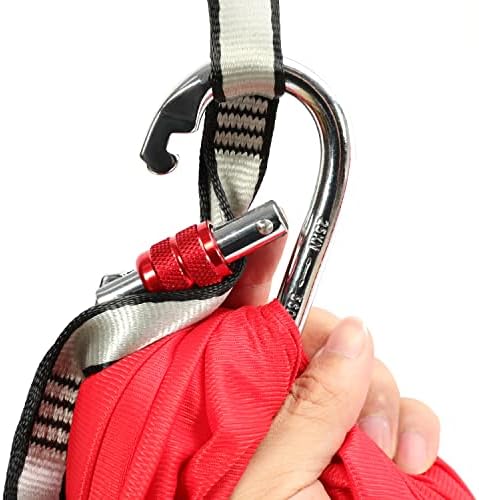 Hecasa 6m Yoga Swing Silk Fabric Kit Aerial Yoga Hammock W/Daisy Chain O-ring Red 6,56 jardas