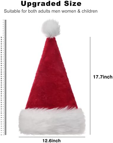 B-Land Unissex-Adult's Santa Hat, chapéu de Natal para homens, decorações de natal ao ar livre 8pcs pendurados chapéus de Papai Noel iluminados com 14pcs sinos de decoração