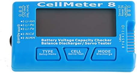 RC CellMeter 8 Digital 1S-8S Capacidade da bateria Visor de bateria Testador de tensão LCD Backlight for Lipo Life Li-Ion