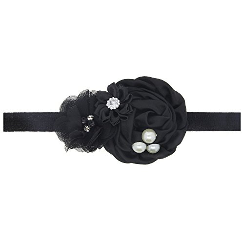 Bandeira de flor preta Baby Flor preto Floral Hair Band Baby Black Flower Headwear BBG100