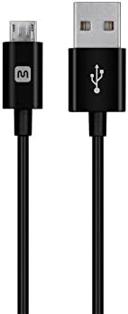 MONOPRICE USB -A para Micro B Cabo - 6 pés - preto, cabeças de conector de policarbonato, 2.4a, 22/30AWG - Série selecionada
