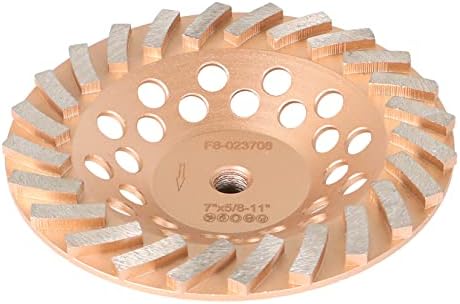 FindMall 7 polegadas 24 segmentos de diamante turbo de 5/8 polegadas -11 rodas de moagem de arboras rodas de moagem de copo de diamante ajustadas para concreto e alvenaria disponíveis